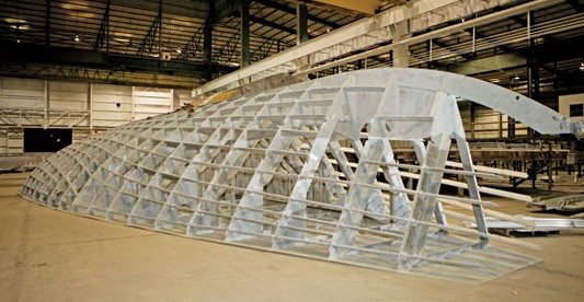 Hull work in progress. Photo courtesy Trinity Yachts