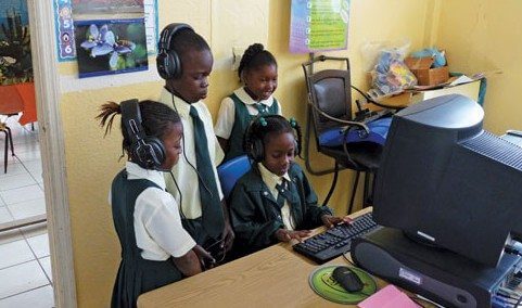 School children from Black Point School, Exuma Bahamas. Photo courtesy SSCA