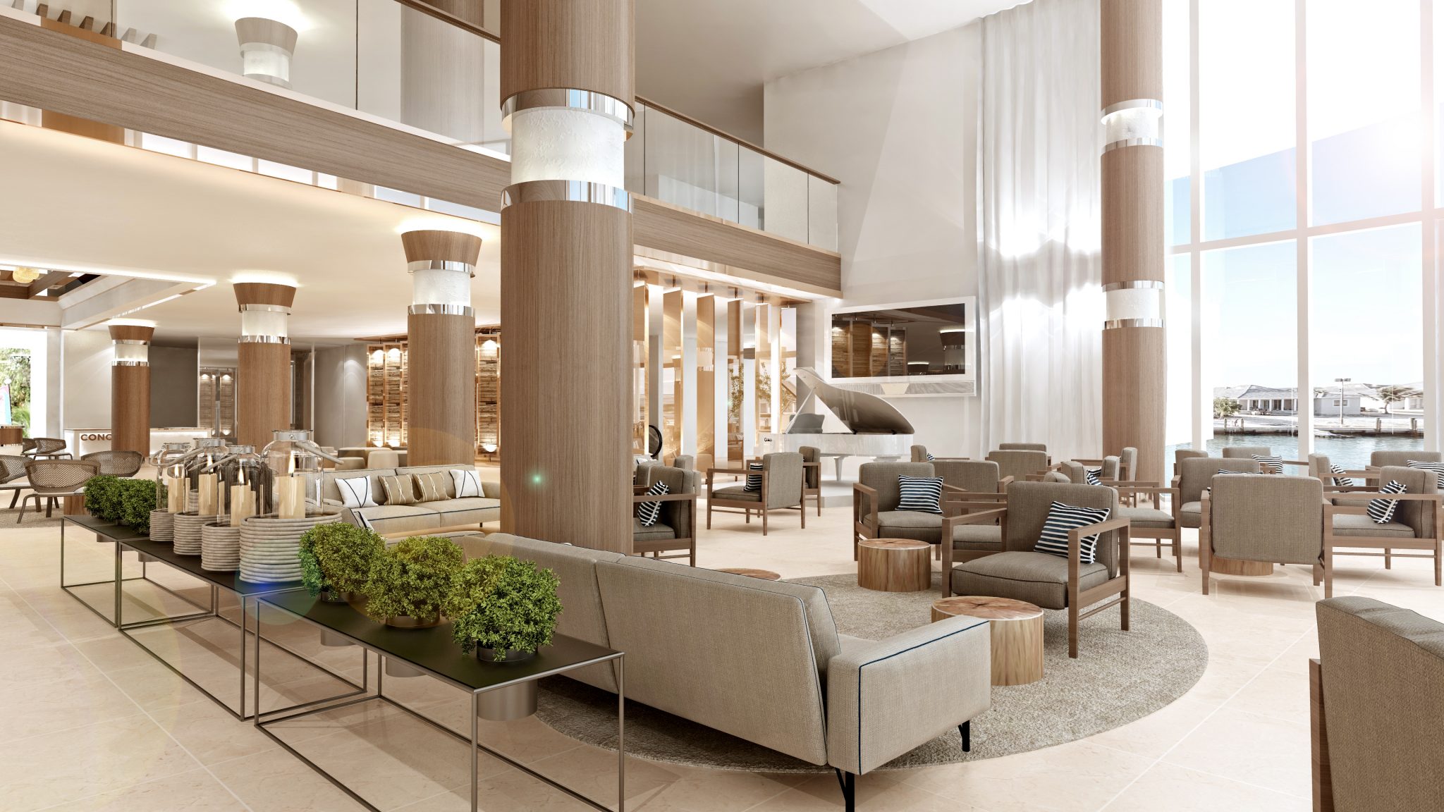 Rendering of the first floor of Resorts World Bimini, due to open this fall.