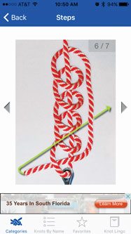 Fishing Apps: Detailed photos on how to tie a clinch knot on KnotGuide