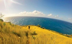 Hiking the Carpenter’s Rock trail at Shirley Heights. Photo courtesy of Trek Tours