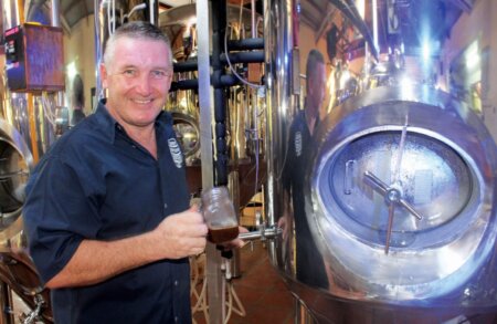 Brewmaster Mark Heath sampling the product