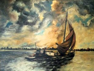 A painting of the ‘clipper’ owned by Lea’s father