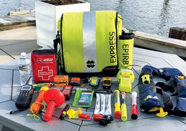 An example of some of the items that are ideal to pack in a well-equipped ditch bag. Most importantly is for boaters to customize ditch bag contents to meet their needs.