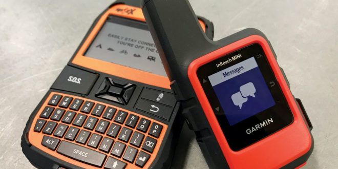 Compact two-way satellite communicators. The Garmin inReach and the Spot X. Photography by Glenn Hayes