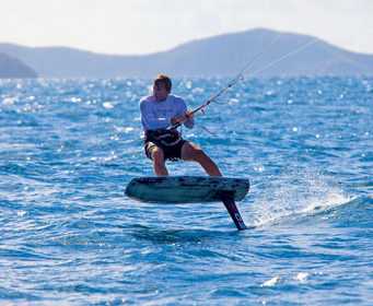 Kiteboarder Mike Hirst set a new record for the Nanny Cay Challenge. © Broadsword Communications