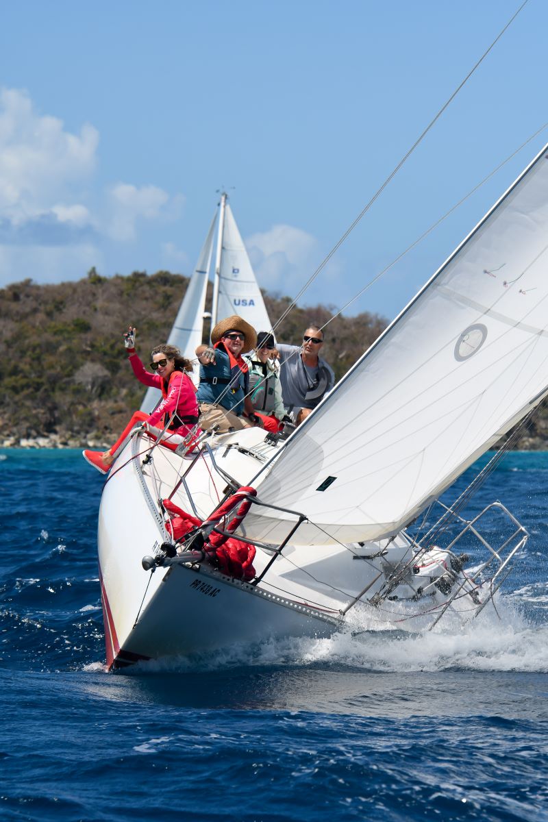 Fun racing in the 2021 St. Thomas International Regatta. Credit: Dean Barnes