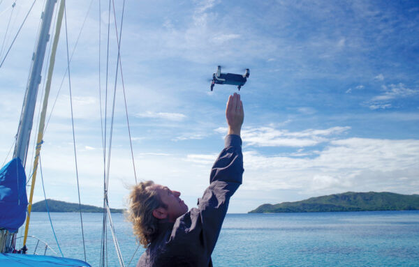 Grabbing the rebellious drone. Photo By Birgit Hackl and Christian Feldbauer