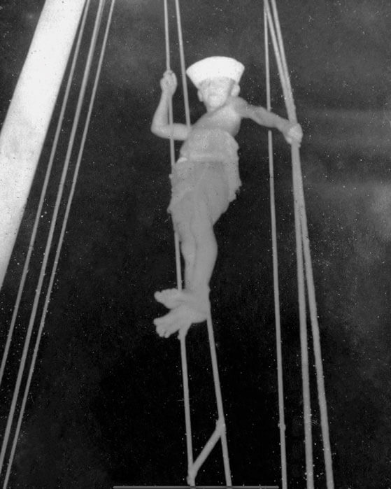 Fatty in the rig of Elizabeth, late 1950s or early ‘60s.