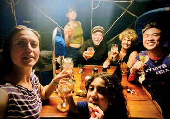 Dinner aboard with the grandkids