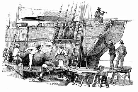 Caulkers at work, back in the day
