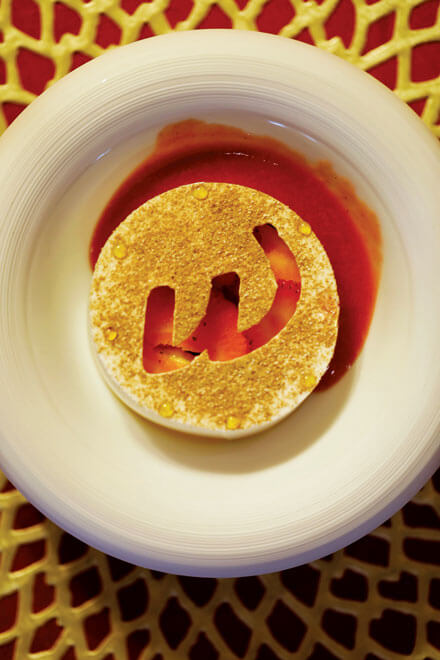 Dessert – Fairy Wheels with Strawberry and Tamarind Sauce