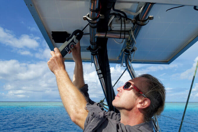Checking the the solar panels
