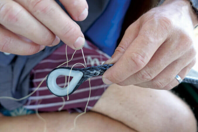 Long Bury splice with stitching. Photos by Birgit Hackl and Christian Feldbauer