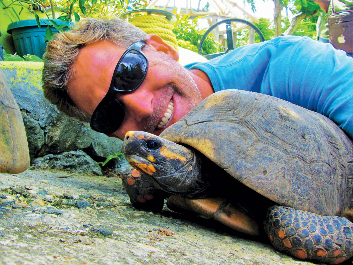 Me with a tortoise at Genesis Nature Park