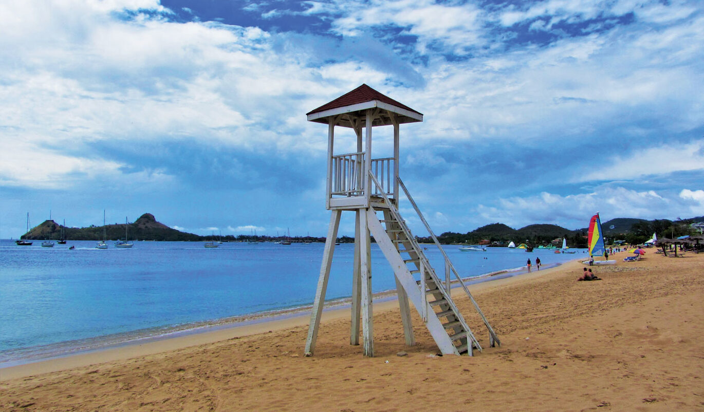 Rodney Bay Beach and marina, St. Lucia