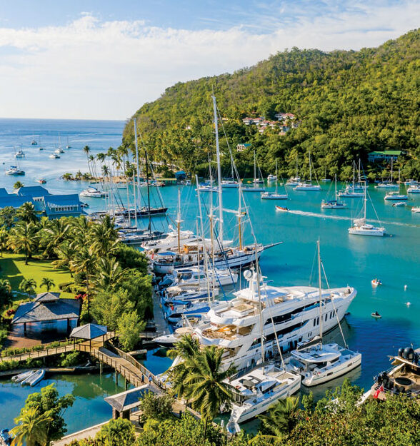 Marigot Bay Yacht Haven. Courtesy Guadeloupe Superyacht Docks