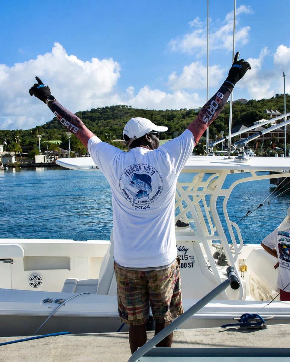 Anglers and catch at the Francis Nunes Jr. Memorial Fishing Tournament, Falmouth Harbour