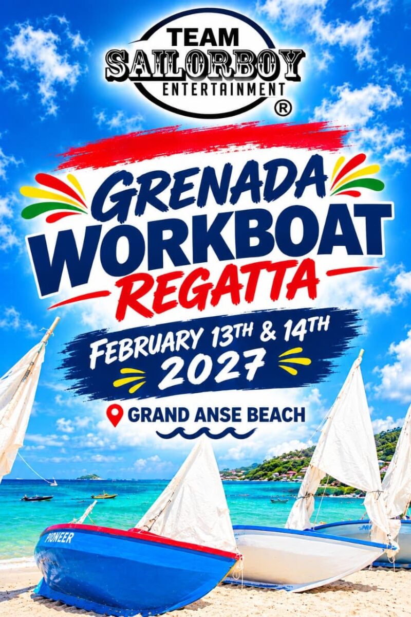 Grenada Workboat Regatta — 2027 poster, February 13–14, Grand Anse Beach